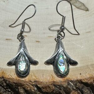 Vintage taxco mexico sfc abalone sterling silver 925 earrings